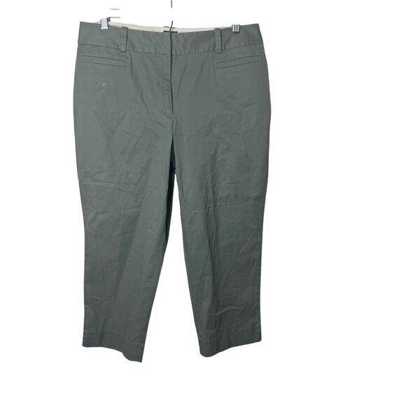 Talbots Petites The Perfect Crop Curvy Pants Green Size 12P Stretch Cotton Blend - Picture 1 of 10